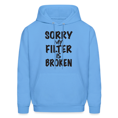 Sorry My Filter Is Broken Hoodie - carolina blue