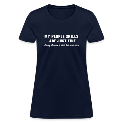 It's My Tolerance To Idiots That Needs Work Women's T-Shirt - navy