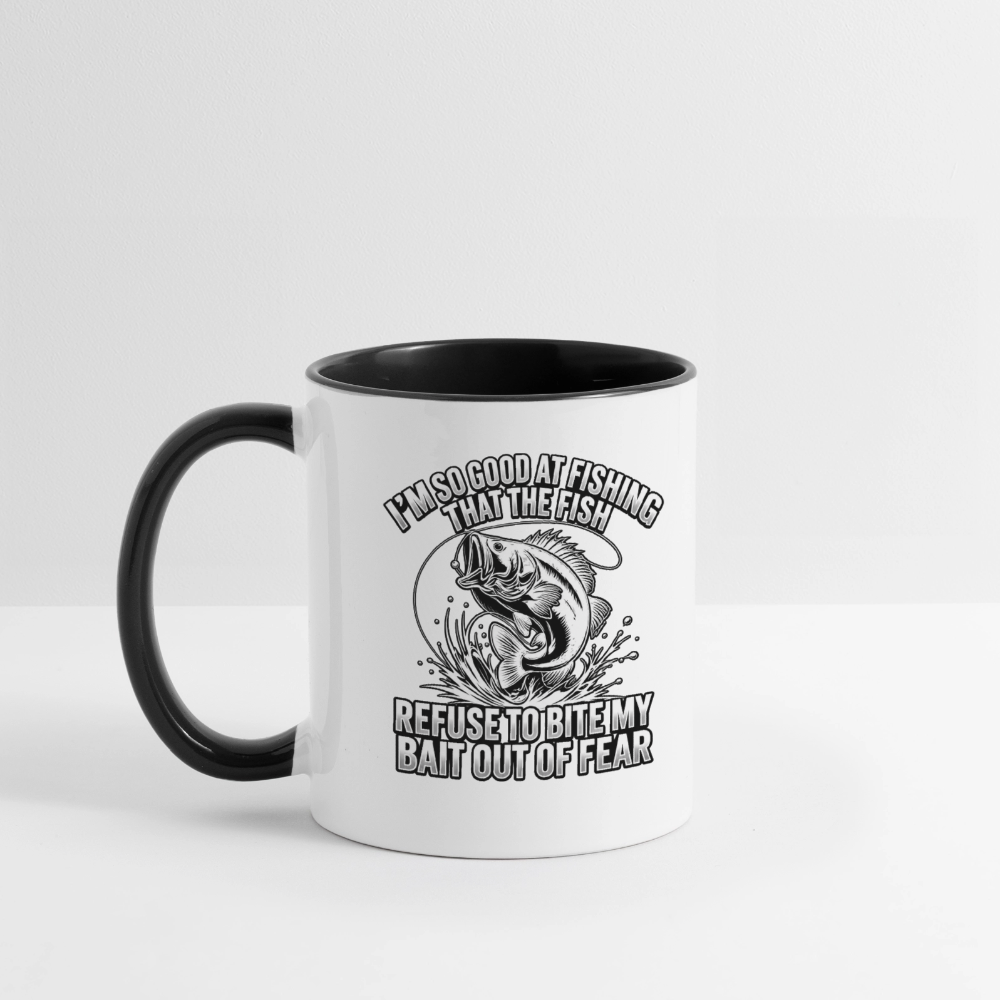 I’m So Good at Fishing the Fish Refuse to Bite Ceramic Mug - white/black