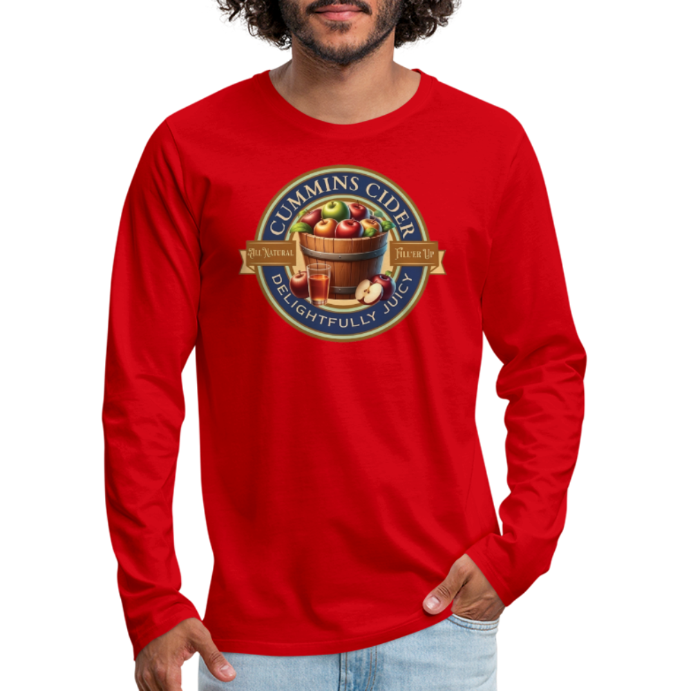 Cummins Cider (Funny Adult Humor) Men's Premium Long Sleeve T-Shirt - red