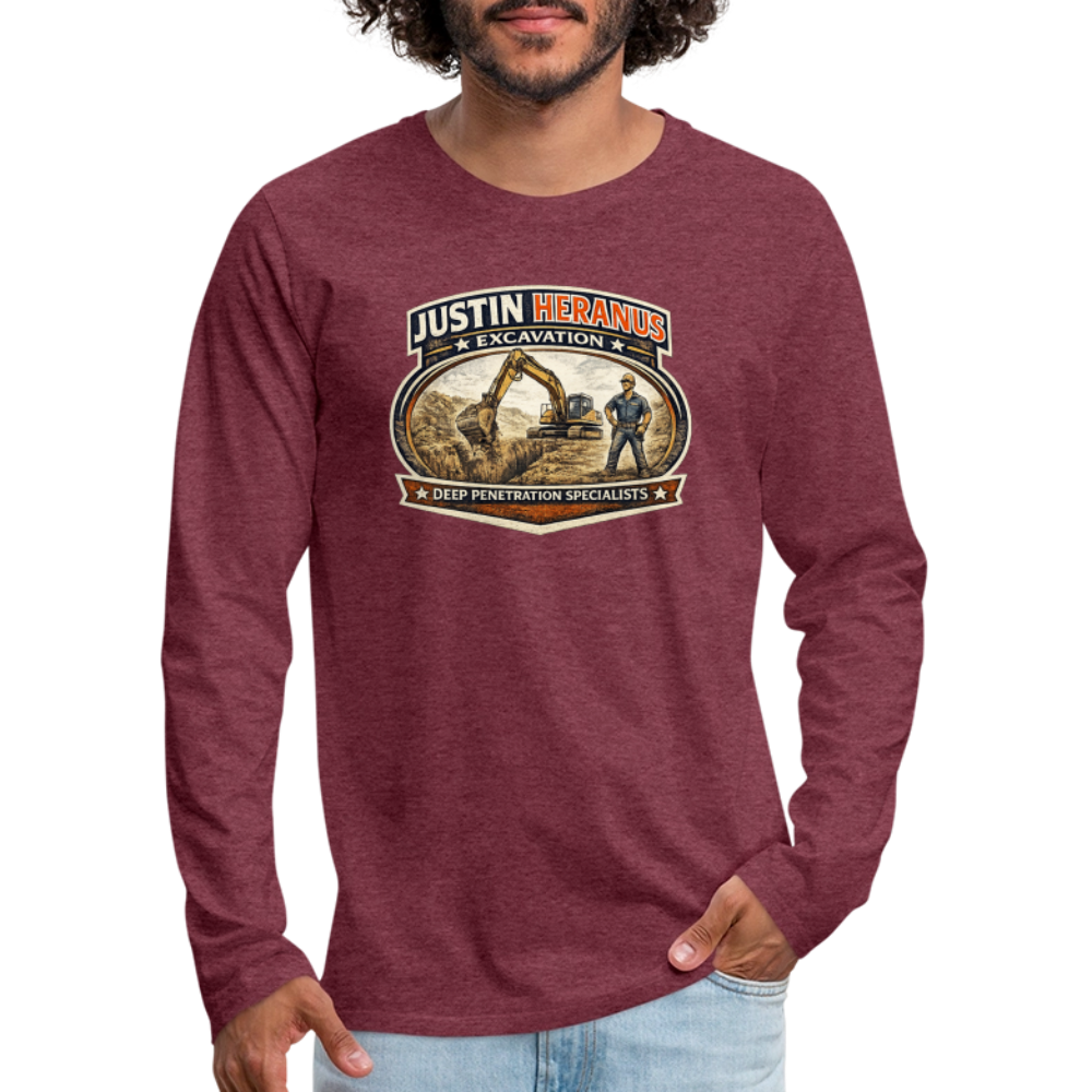 Justin Heranus Drilling Co Long Sleeve Funny Humor Shirt Color: white