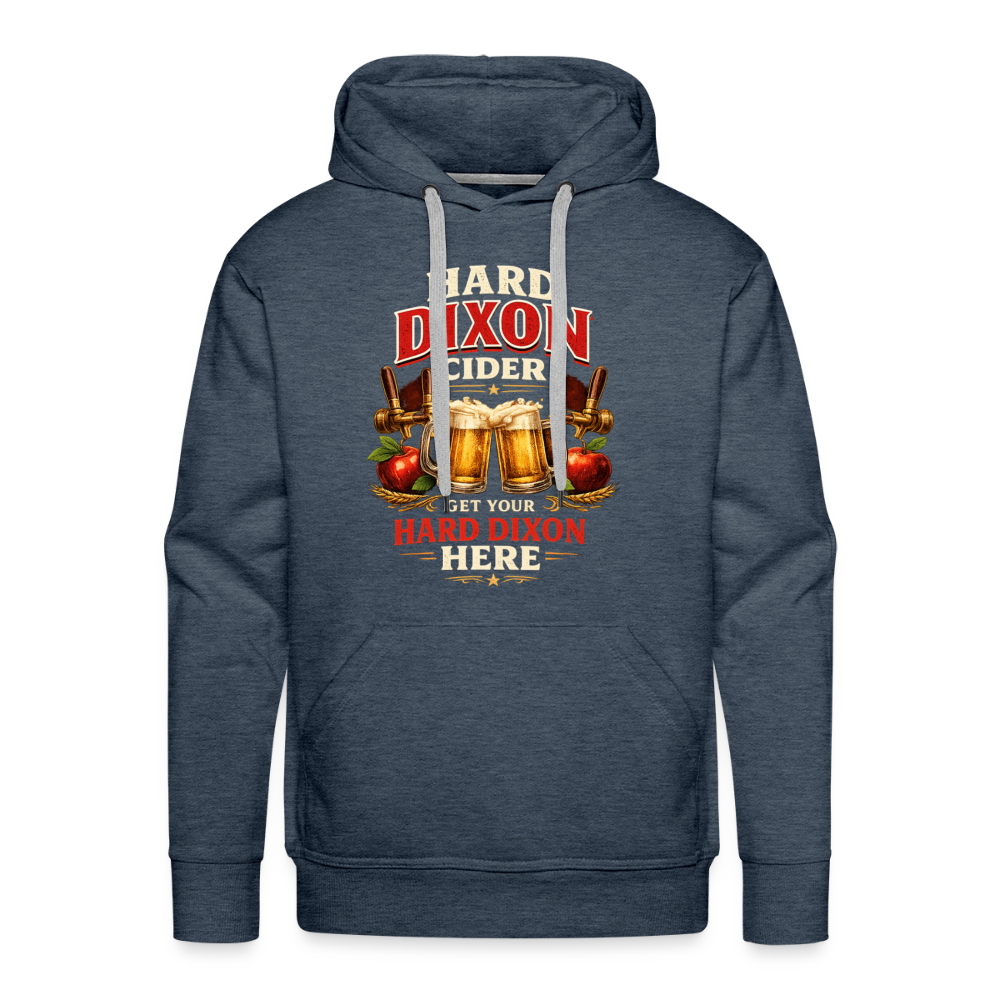Hard Dixon Cider Funny Premium Hoodie (Funny Adult Humor) Color: Heather Denim