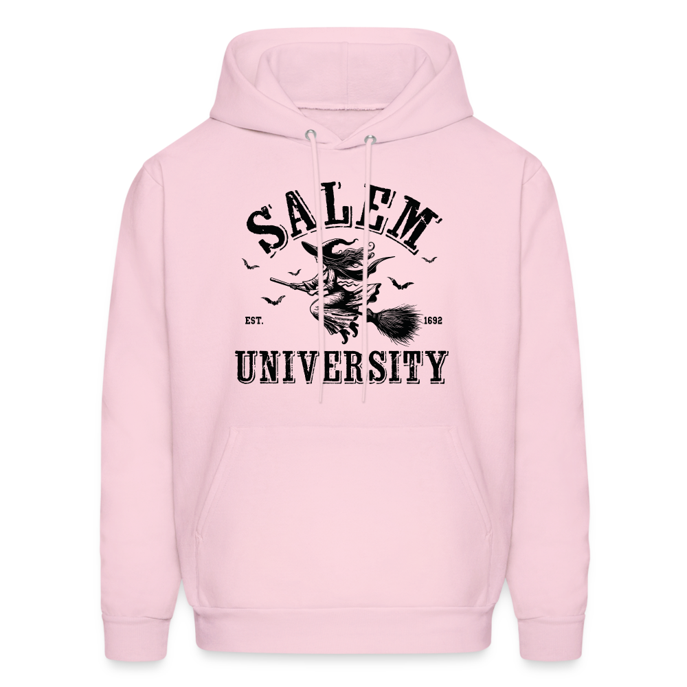 Salem University Hoodie (Halloween Witch Riding Broom) - pale pink