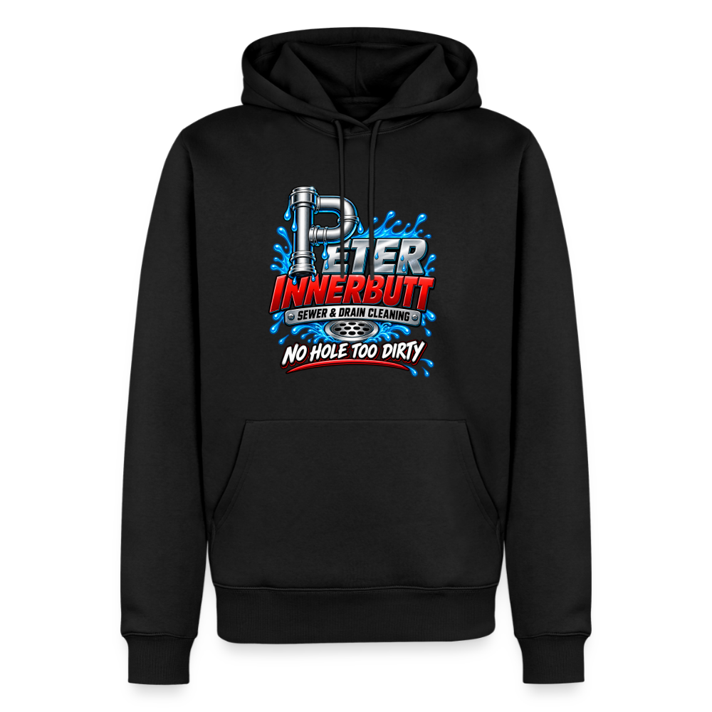 Peter Innerbutt Sewer & Drain Cleaning Funny Adult Humor Hoodie Color: Black