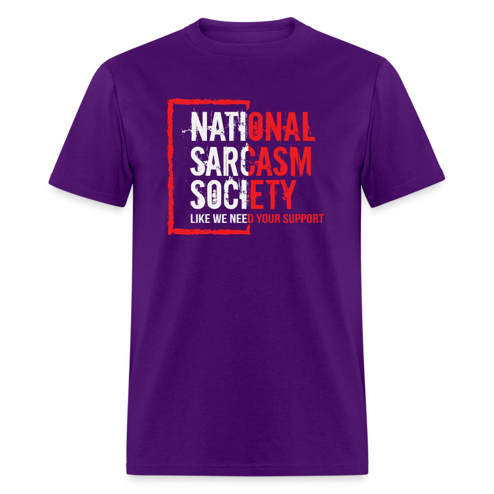 National Sarcasm Society T-Shirt - purple