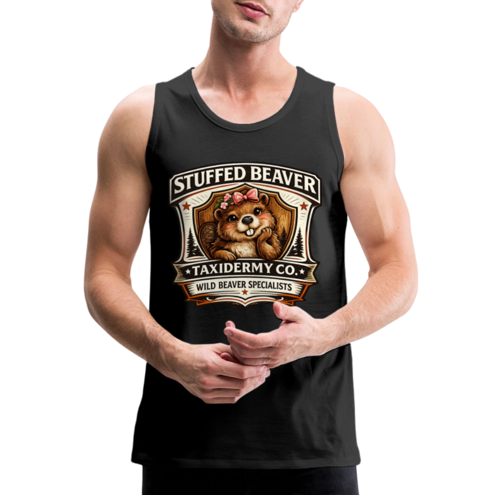 Stuffed Beaver Taxidermy Funny Tank Top Color: Black