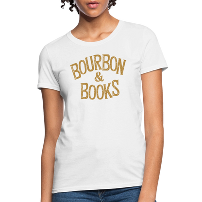 Bourbon & Books Women's Contoured T-Shirt - white