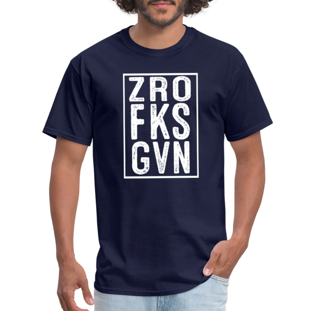 ZRO FKS GVN (Zero Fucks Given) T-Shirt - navy