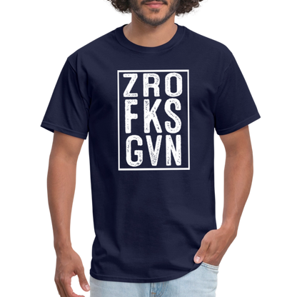 ZRO FKS GVN (Zero Fucks Given) T-Shirt - navy