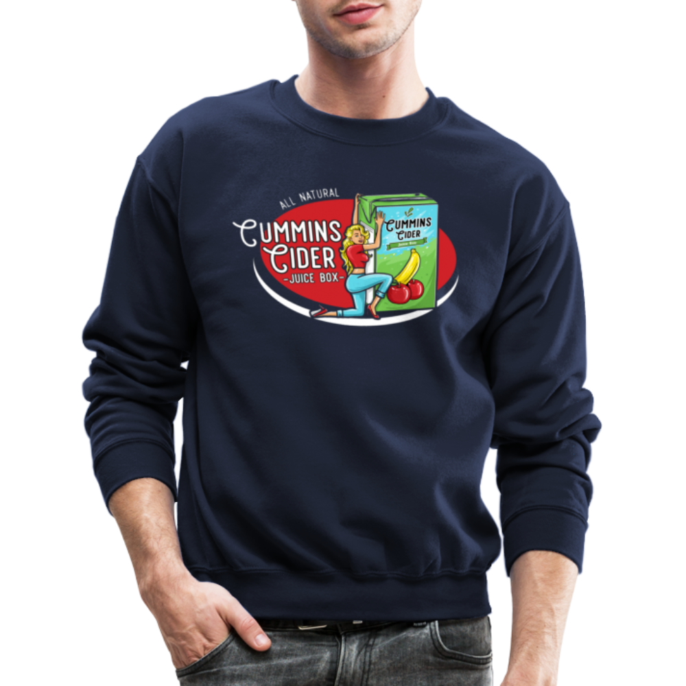 Cummins Cider Juice Box (Adult Sexual Humor) Sweatshirt - navy