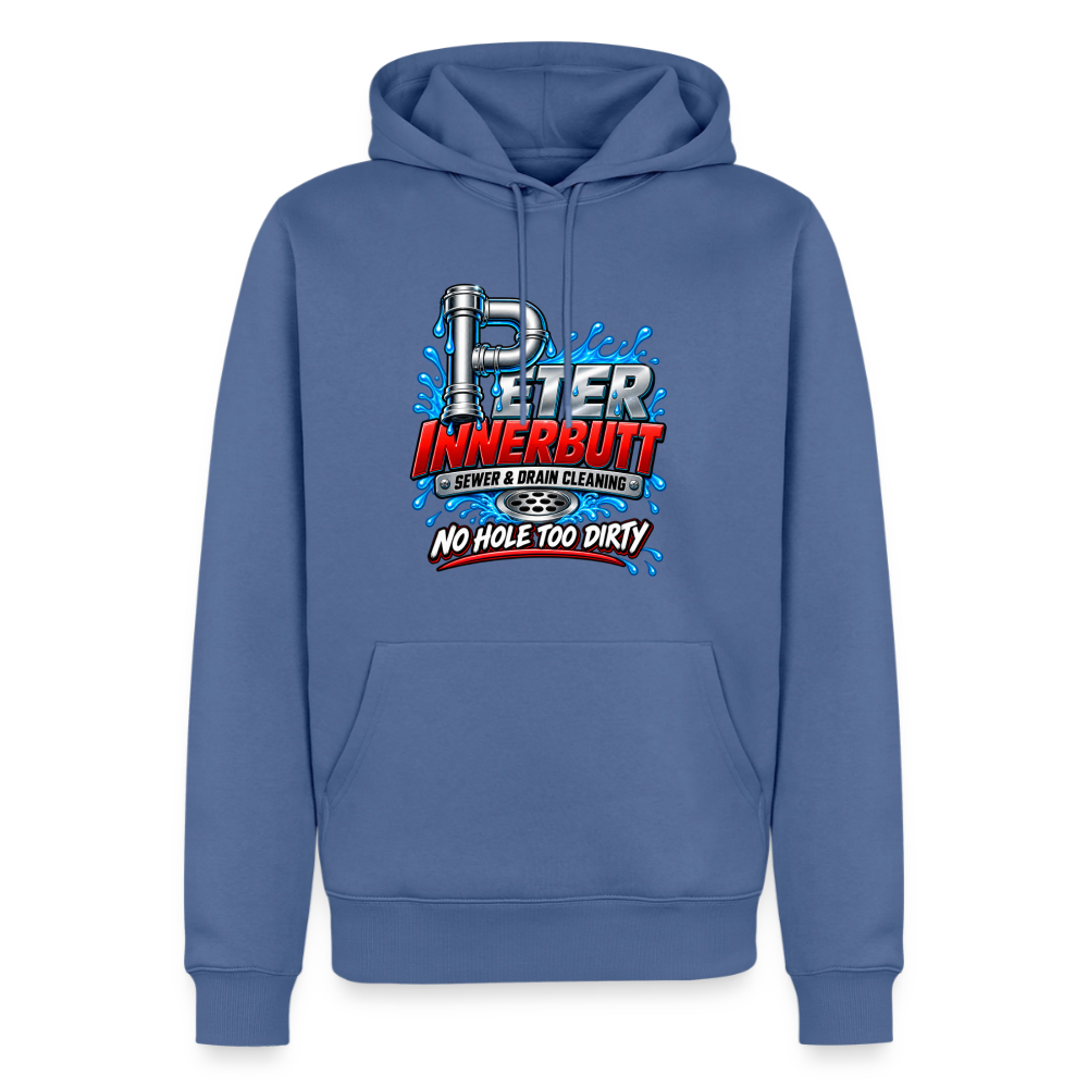 Peter Innerbutt Sewer & Drain Cleaning Funny Adult Humor Hoodie Color: stone blue