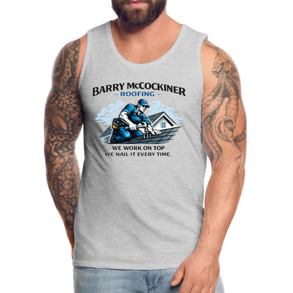 Barry McCockiner Roofing Funny Tank Top - heather gray