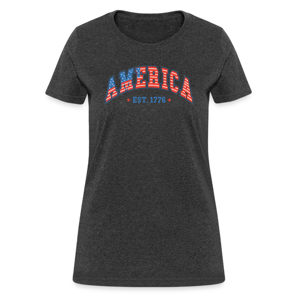 American 1776 Women's Contoured T-Shirt - heather black