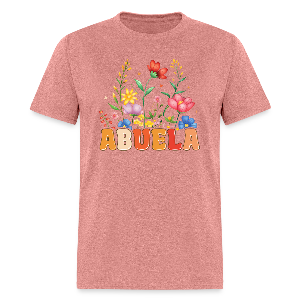 Abuela T-Shirt with Floral Design - heather mauve