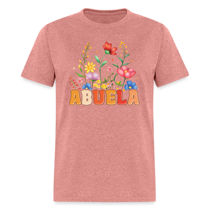 Abuela T-Shirt with Floral Design - heather mauve