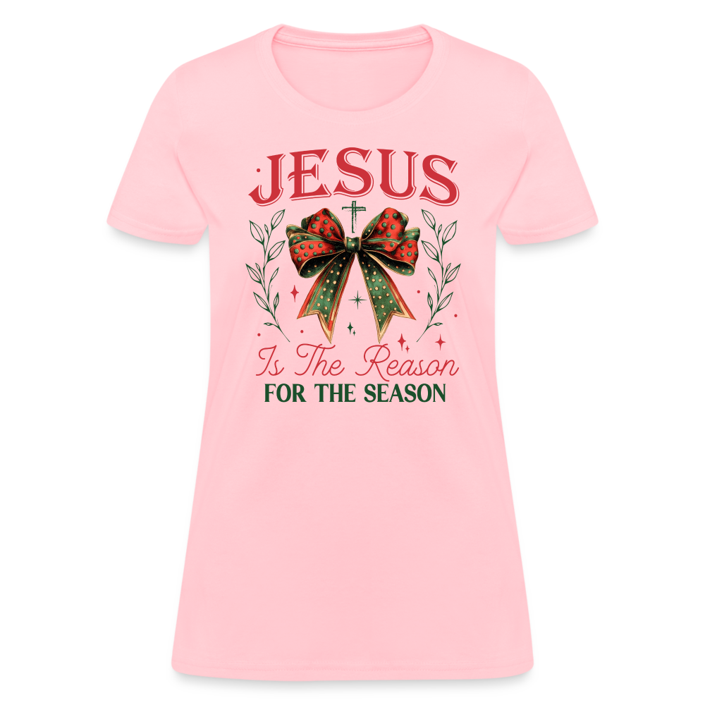 Jesus Is The Reason For The Season Women's Contoured T-Shirt - pink