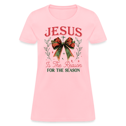 Jesus Is The Reason For The Season Women's Contoured T-Shirt - pink