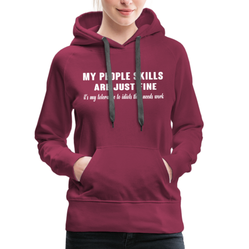 It's My Tolerance To Idiots That Needs Work Women’s Premium Hoodie - burgundy