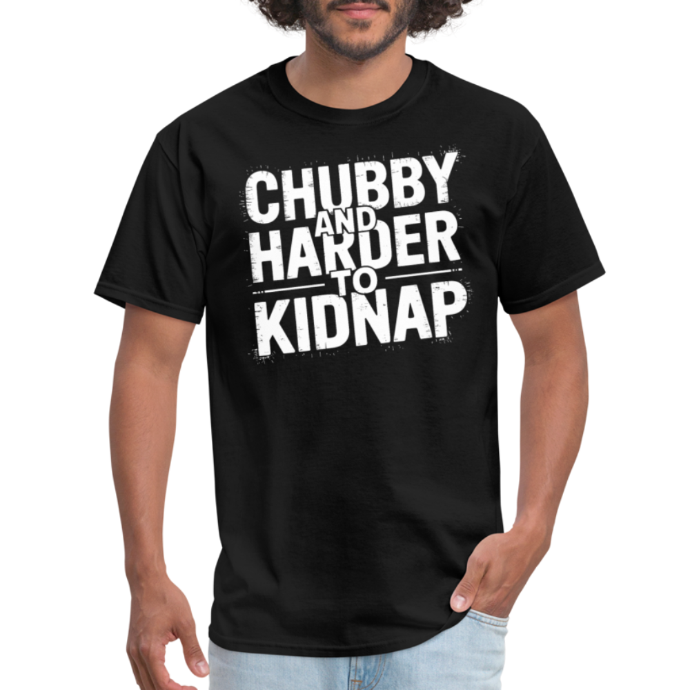 Chubby and Harder to Kidnap T-Shirt Color: heather black