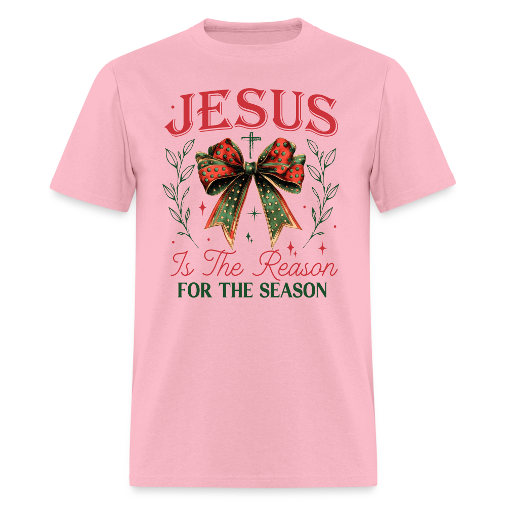 Jesus Is The Reason For The Season T-Shirt - pink