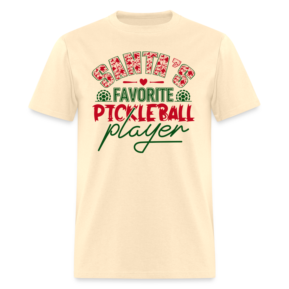 Santa's Favorite Pickleball Player T-Shirt - natural