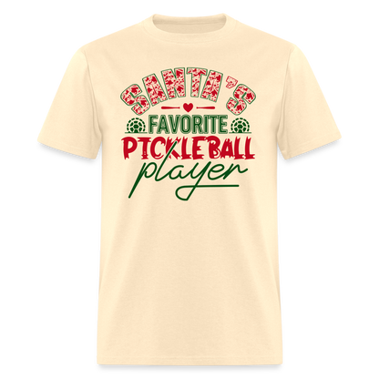 Santa's Favorite Pickleball Player T-Shirt - natural