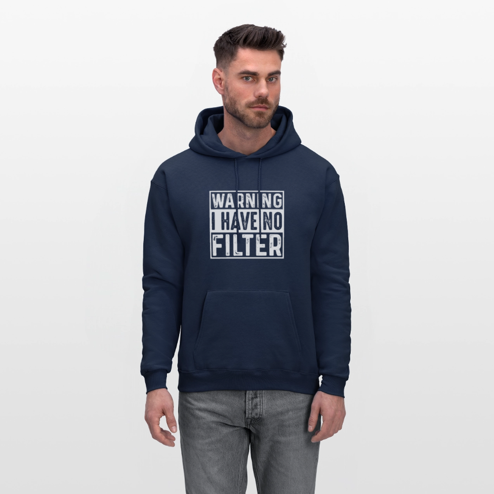 Warning I Have No Filter Hoodie - navy