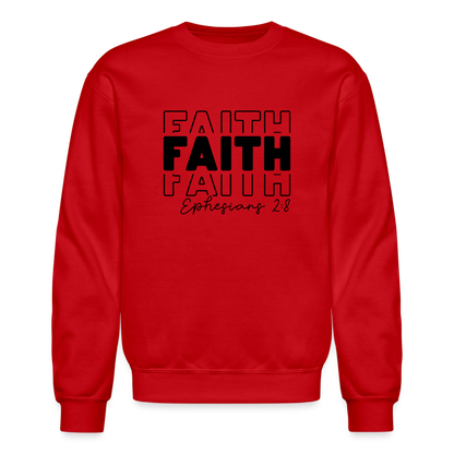 Faith Ephesians 2:8 Sweatshirt - red