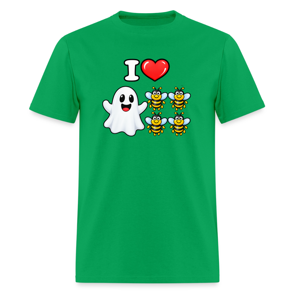 I Heart Boo Bees T-Shirt – Funny Halloween Adult Humor - bright green