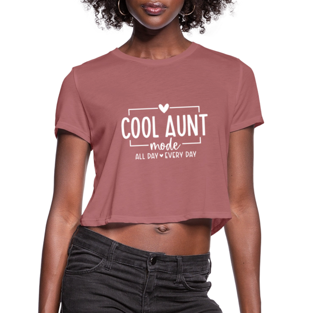 Cool Aunt Mode Women's Cropped T-Shirt - mauve