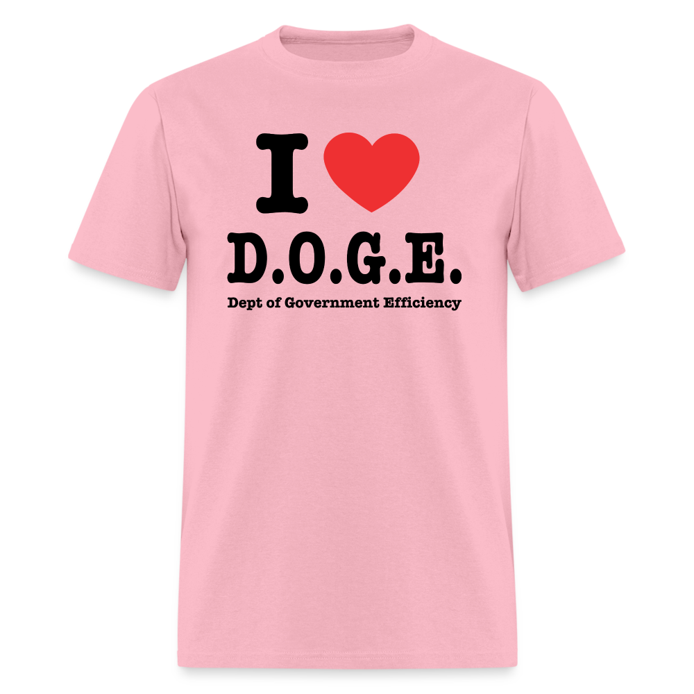 I Heart DOGE (Dept of Government Efficiency) T-Shirt - pink