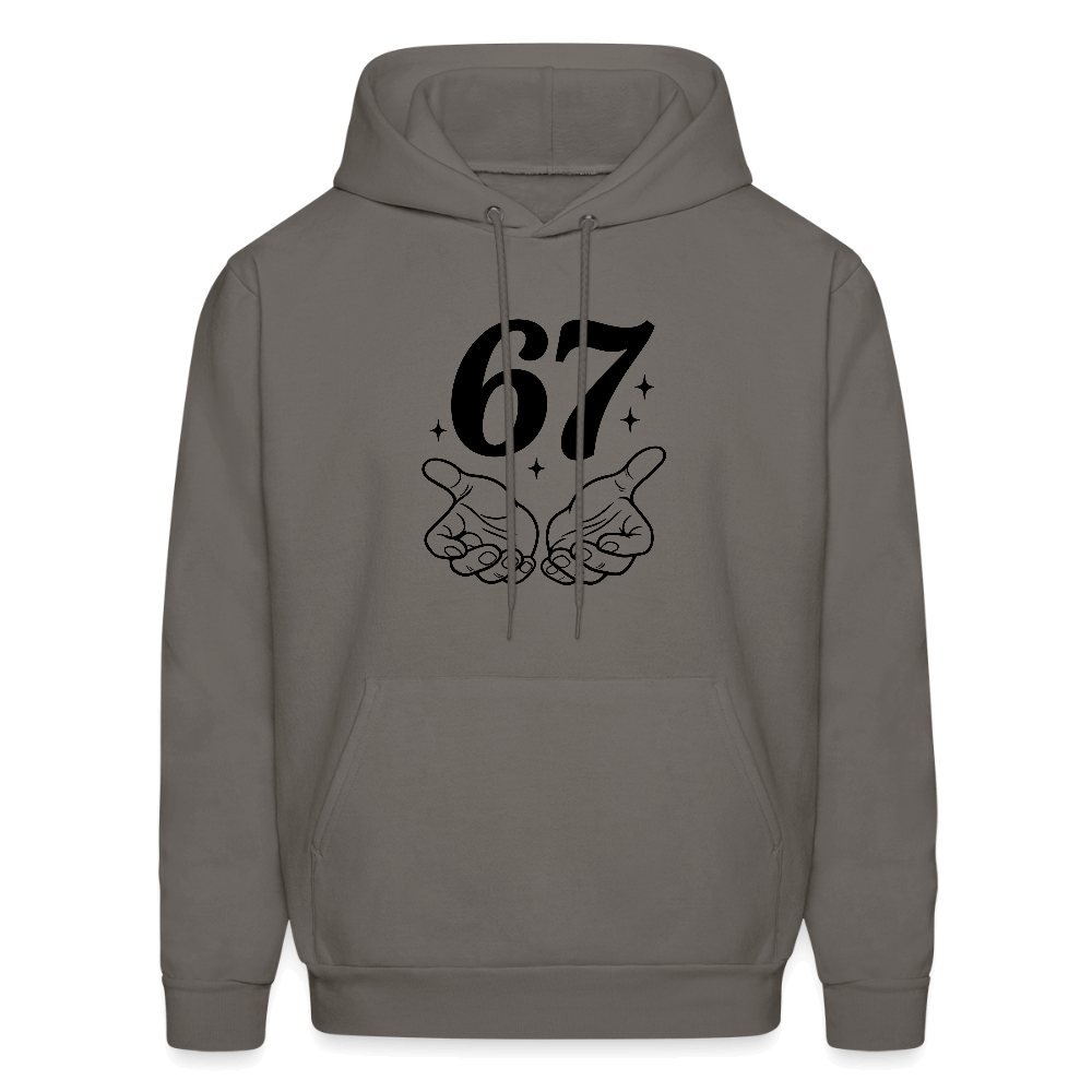 Six Seven 67 Hand Gesture Hoodie Color: asphalt gray