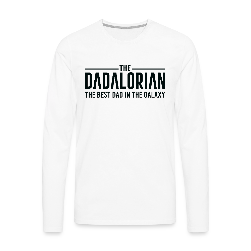 The Dadalorian The Best Dad in the Galaxy Men's Premium Long Sleeve T-Shirt - white