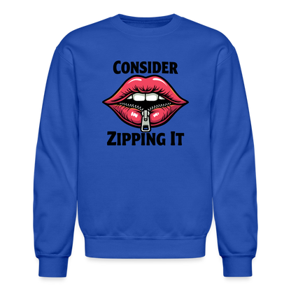 Consider Zipping It Sweatshirt - royal blue