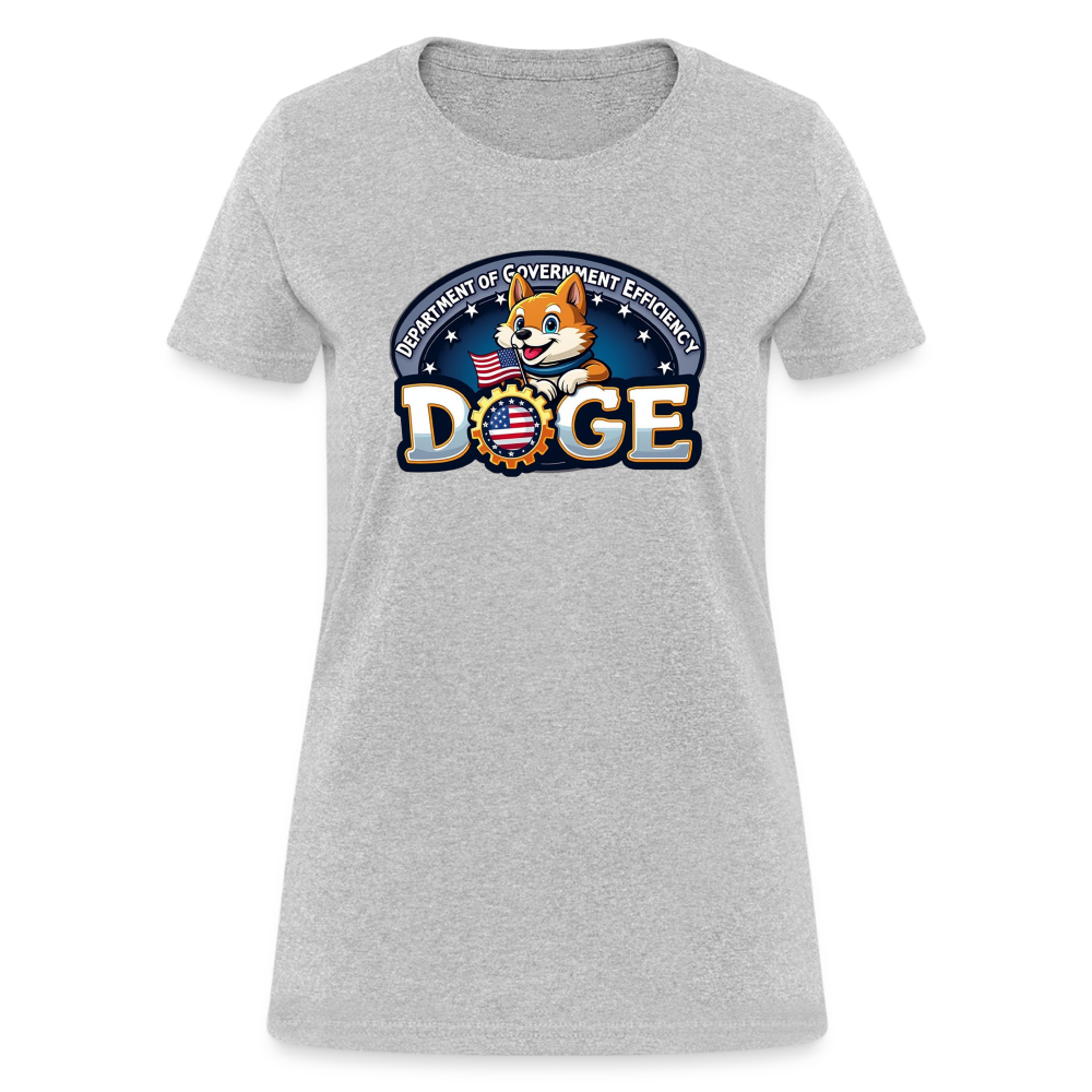 DOGE Logo (Dept of Government Efficiency) Women's Contoured T-Shirt - heather gray