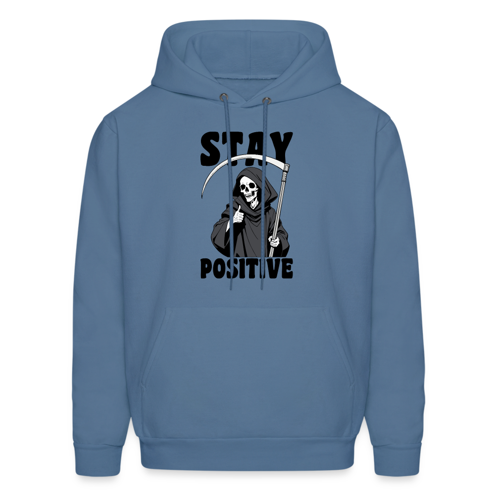 Stay Positive (Grim Reaper) Hoodie - denim blue