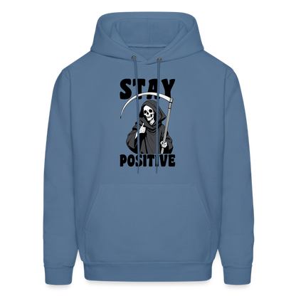 Stay Positive (Grim Reaper) Hoodie - denim blue