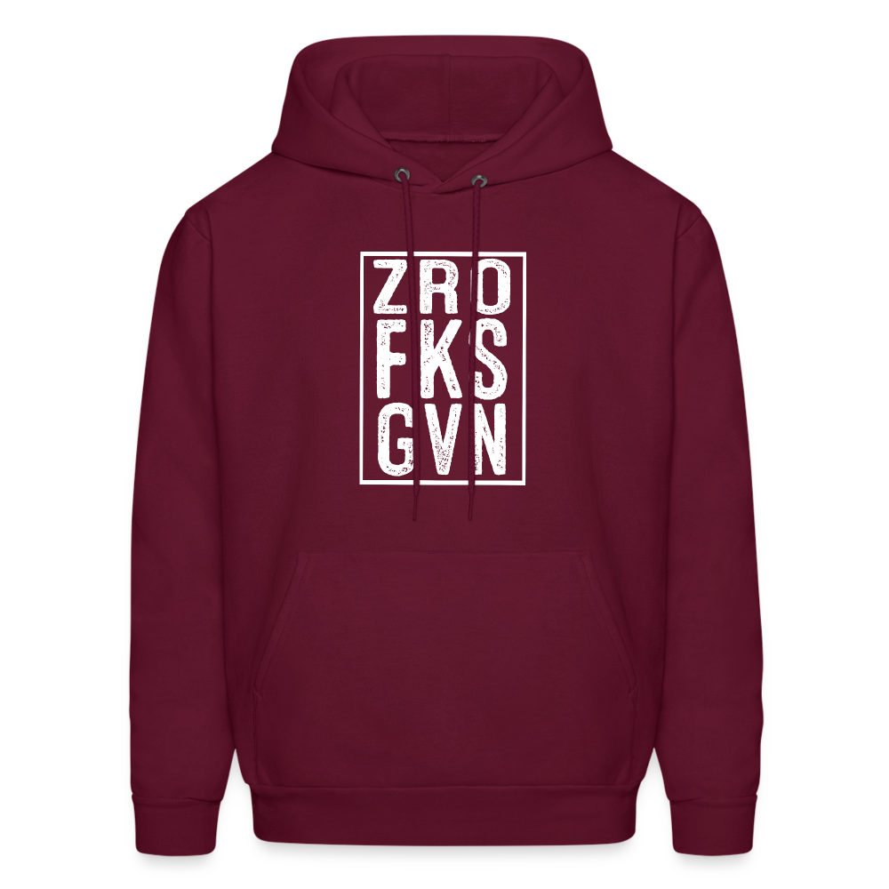 ZRO FKS GVN (Zero Fucks Given) Hoodie - burgundy