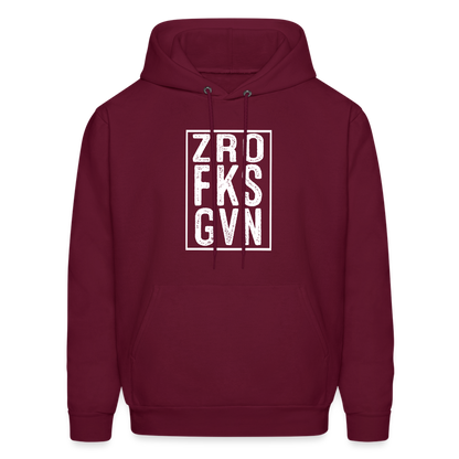 ZRO FKS GVN (Zero Fucks Given) Hoodie - burgundy