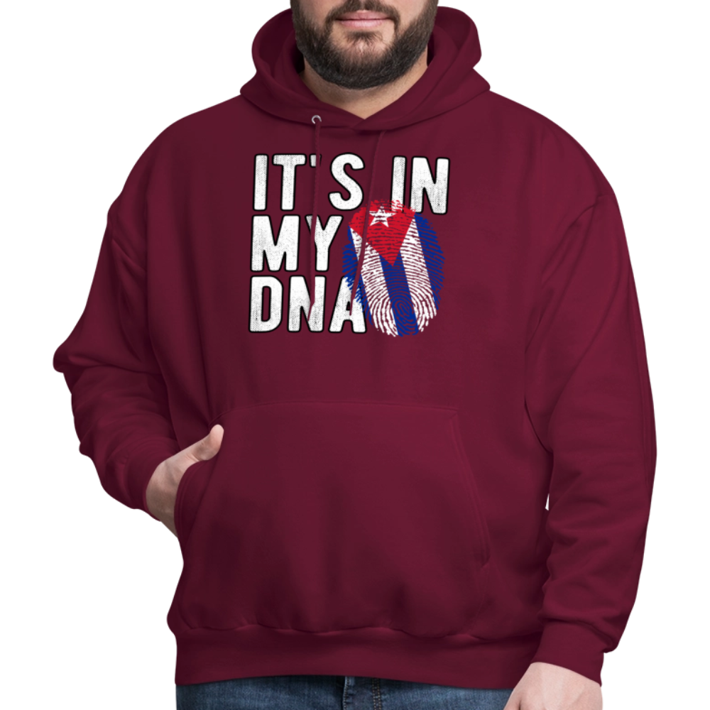 Cuban DNA Hoodie – Fingerprint Flag Design - burgundy