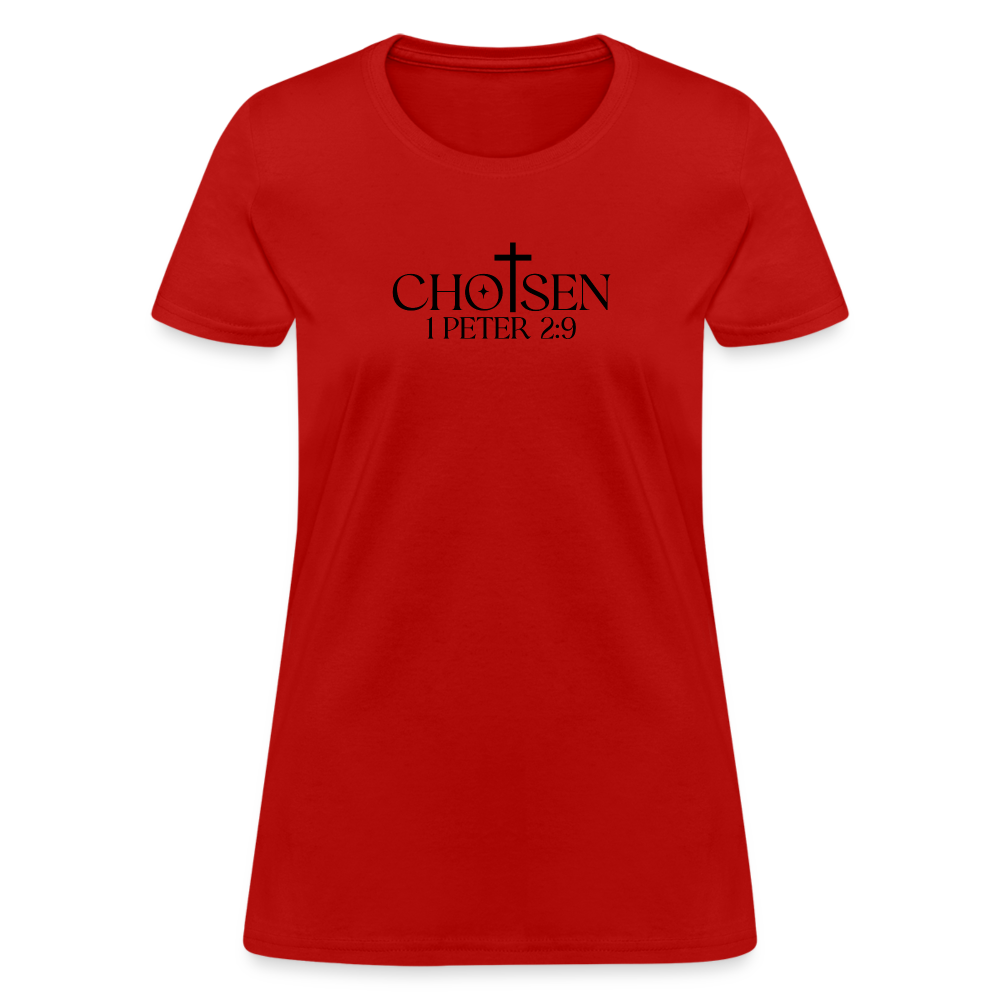 Chosen 1 Peter 2:9 Women's T-Shirt - red