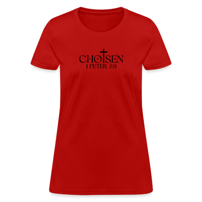 Chosen 1 Peter 2:9 Women's T-Shirt - red