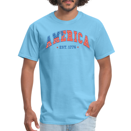 American 1776 T-Shirt - aquatic blue