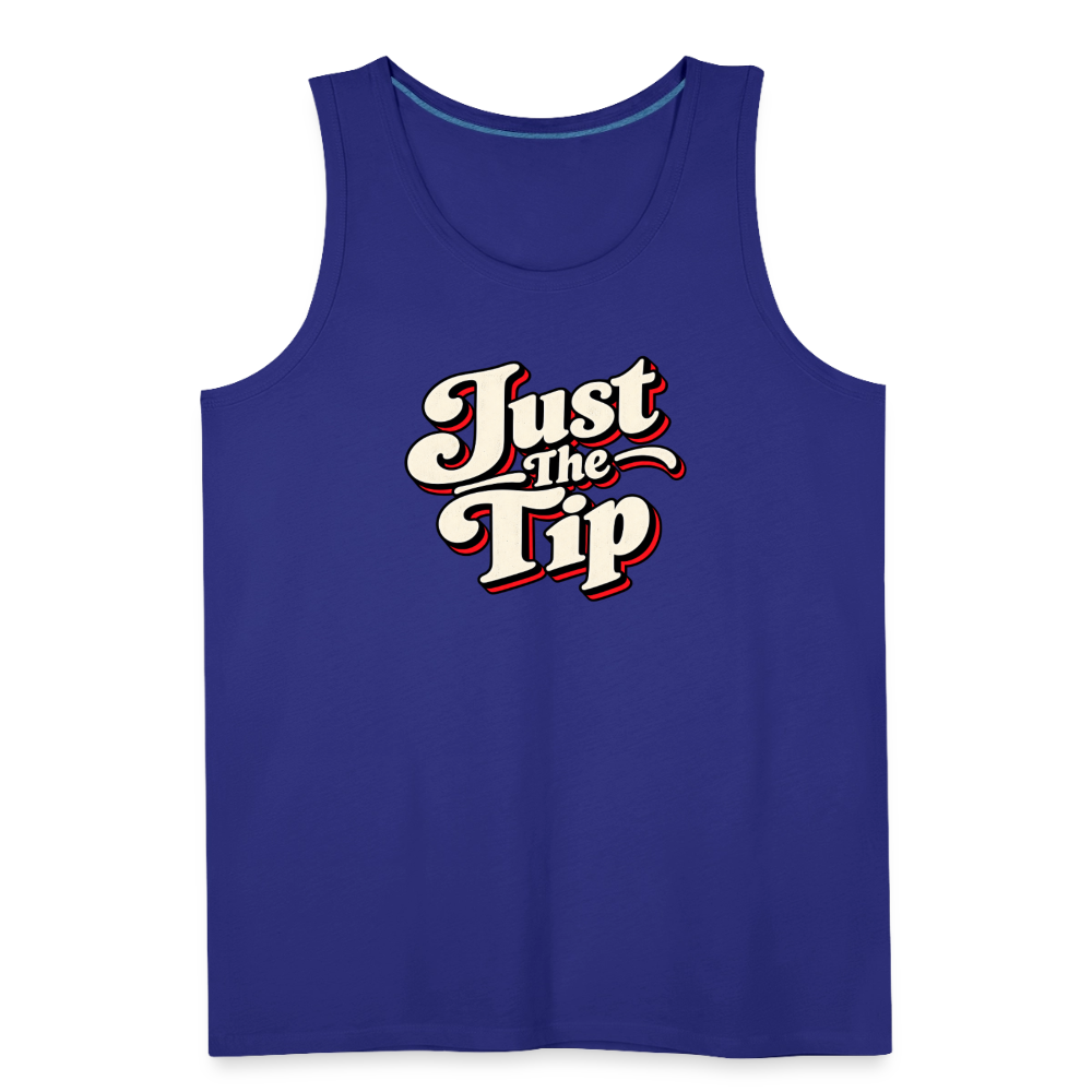 Just the Tip Funny Adult Humor Tank Top Color: Deep Navy