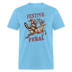 Festive But Feral Raccoon Christmas T-Shirt