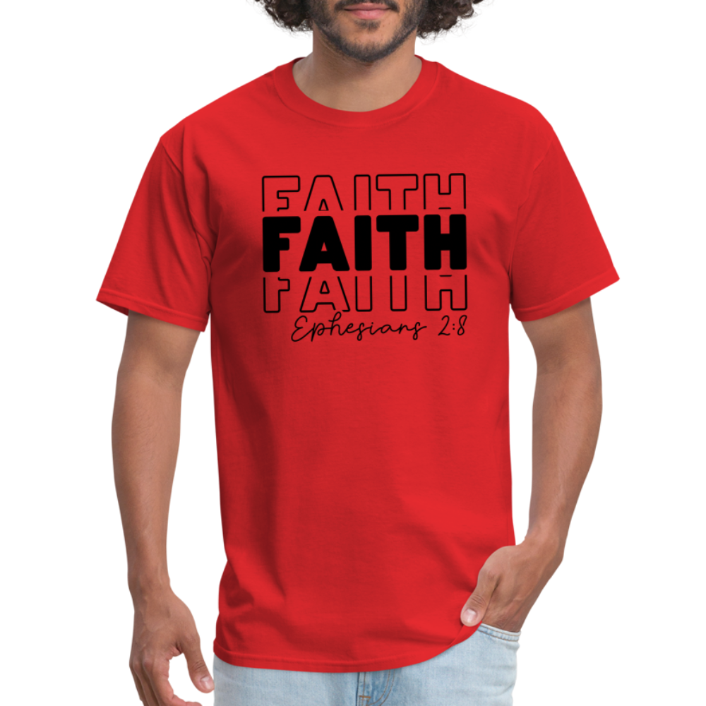 Faith Ephesians 2:8 T-Shirt - red