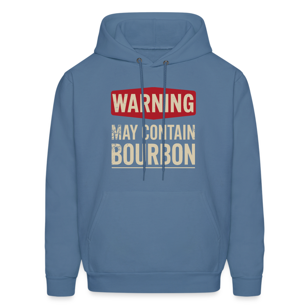 Warning May Contain Bourbon Hoodie - denim blue