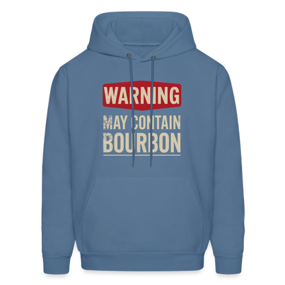 Warning May Contain Bourbon Hoodie - denim blue