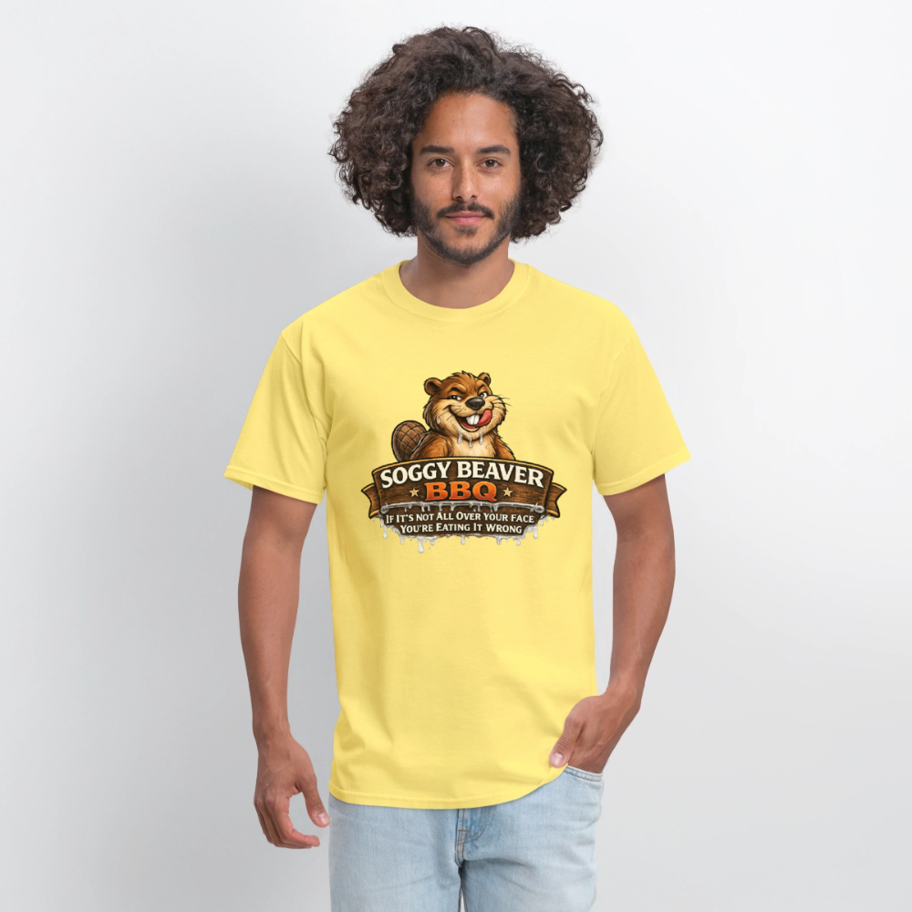Soggy Beaver BBQ Funny Graphic T-Shirt Color: Rock