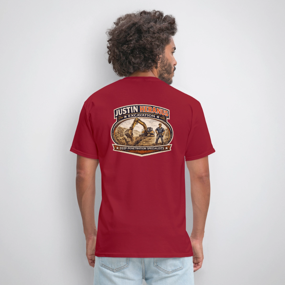 Justin Heranus Drilling Co Double-Sided Funny Humor Tee Color: safari